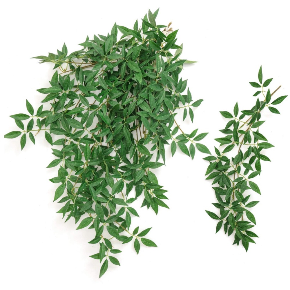 Artificial Greenery Vine Rosa Banksea Hanging Faux Laurel Leaves-Pack of 7
